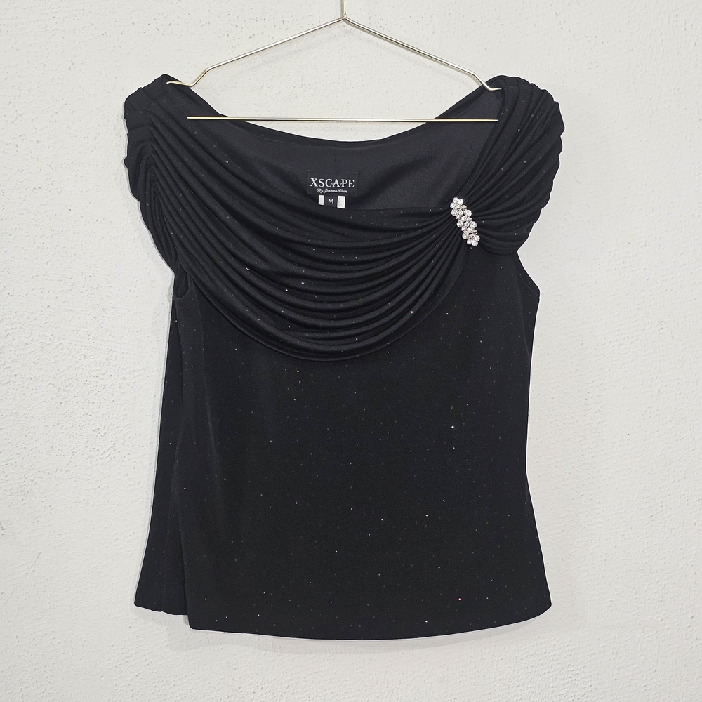 Xscape Black Off-Shoulder Blouse with Embellishment - Picture 5 of 15